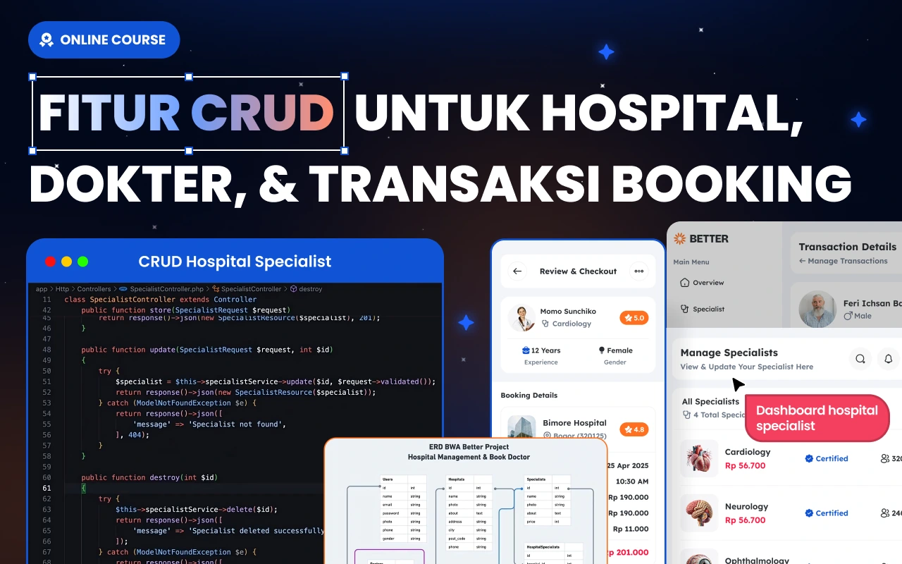Foto kelas Laravel 12 & SC React: Web Hospital dan Doctor Appointment